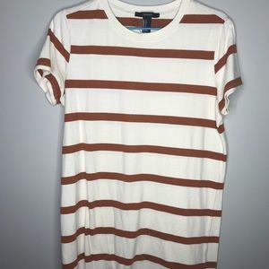 White and Rust orange TSHIRT dress